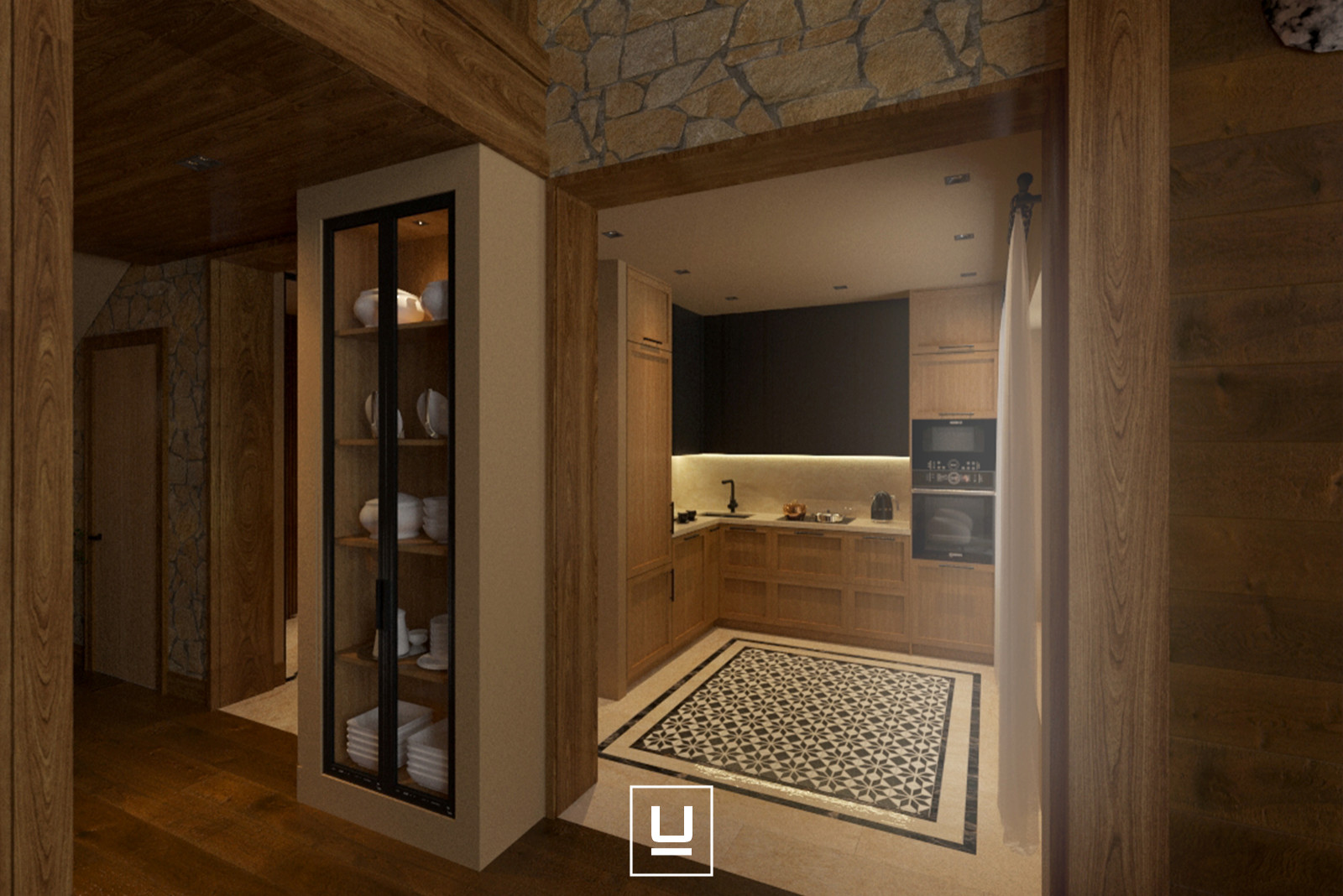 ДОМ В СТИЛЕ ШАЛЕ (91,4 КВ.М - ГОСТИНАЯ, КУХНЯ, ЛЕСТНИЦА)