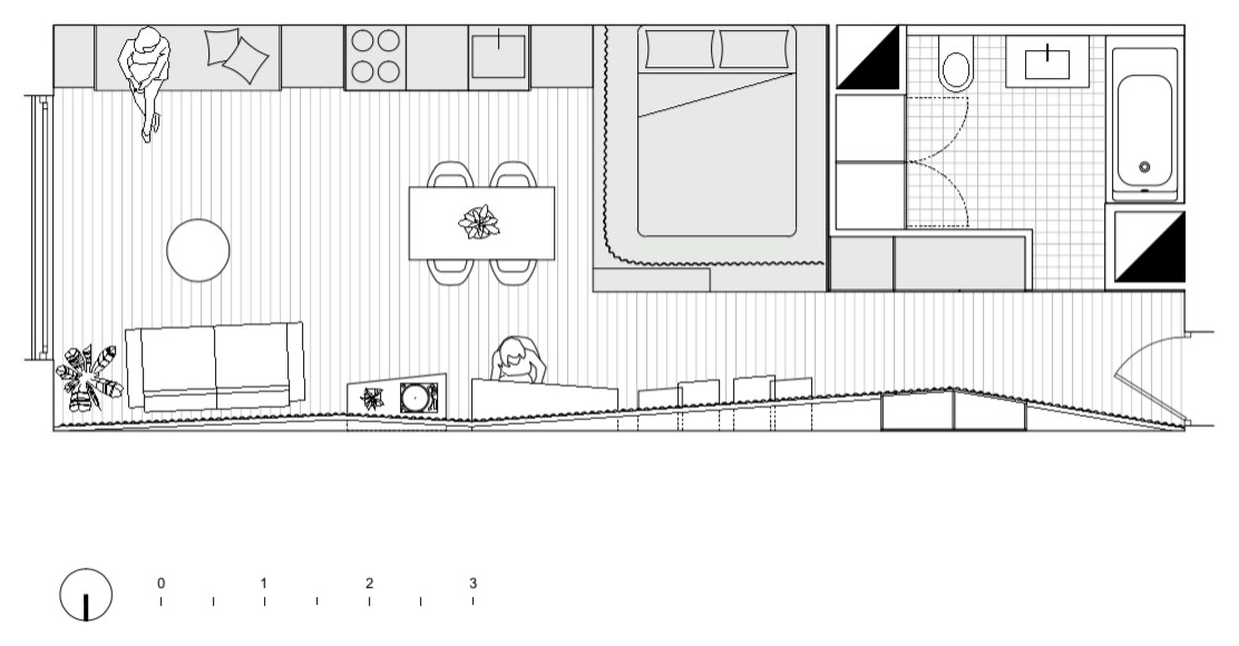 До и после: Студия 42 кв.м. для молодой пары в Париже