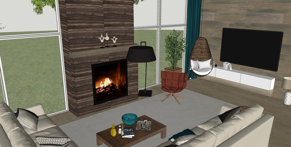 Современный дом с камином в Кольцово