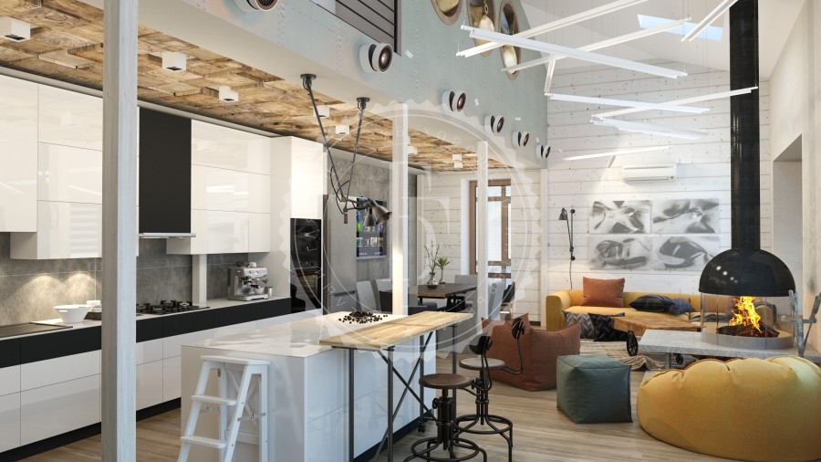 Обложка проекта: Двухуровневая квартира в стиле LOFT