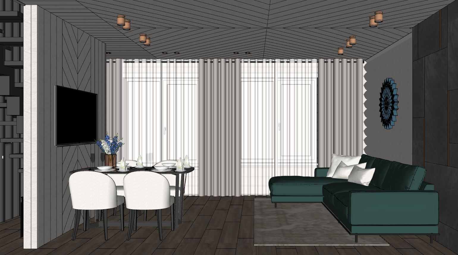 Визуализация частного дома из бруса в ДНТ "Лакипарк"