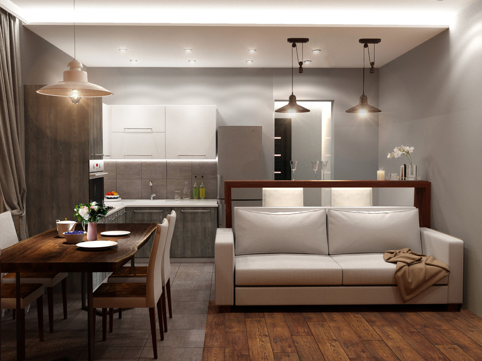 Проект жилой квартиры на улице Выборгская "легкий лофт"