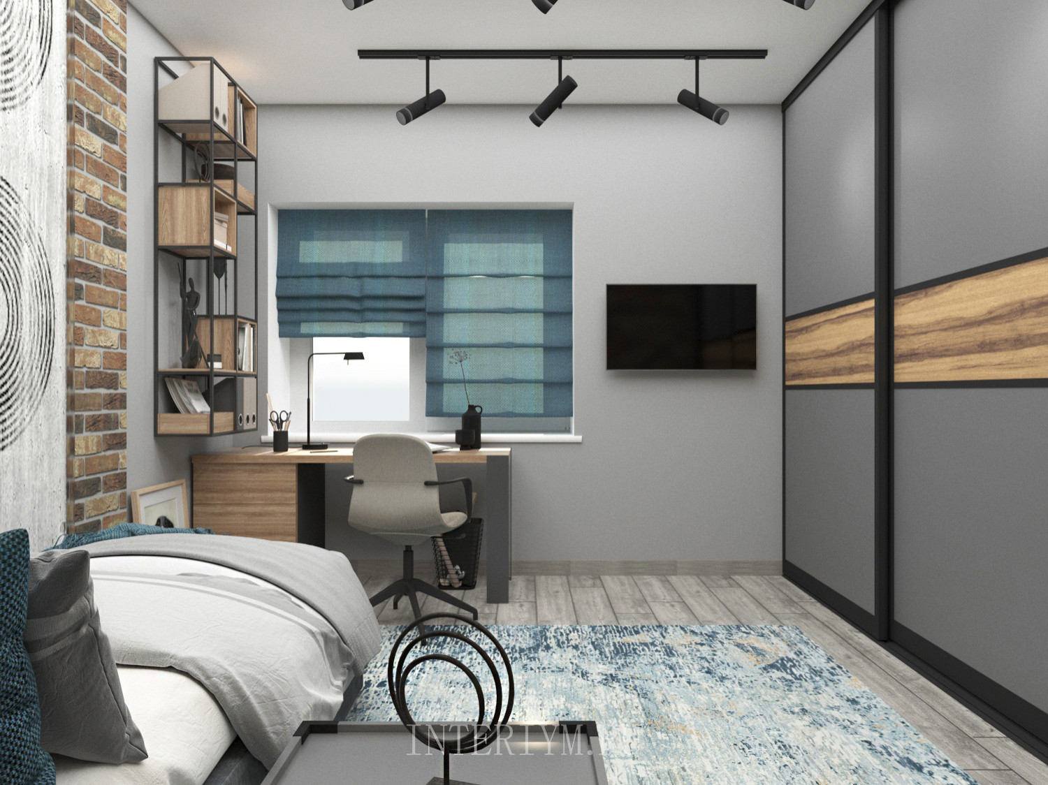 Дизайн спальни для подростка в стиле лофт