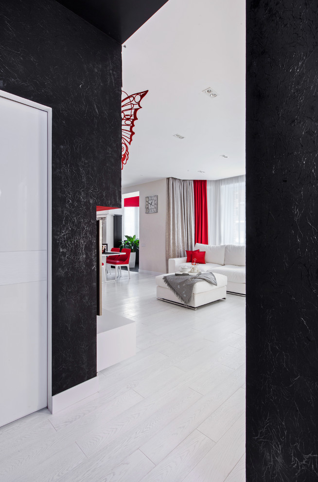 Красно-белый интерьер