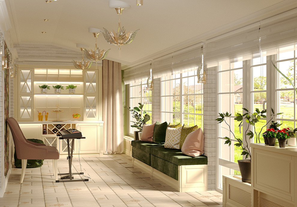 Обложка проекта: Веранда 22,3 м2. Классика с нотками прованса.