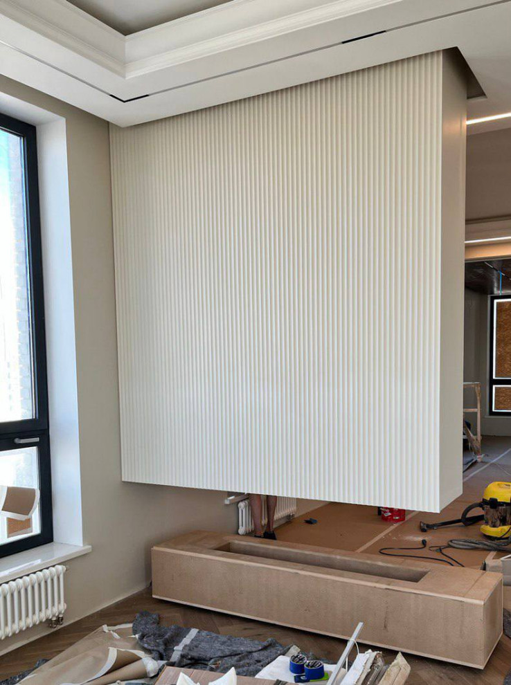 Автоматический биокамин Planika FLA 3 + облицовка конструкции бронзовым зеркалом