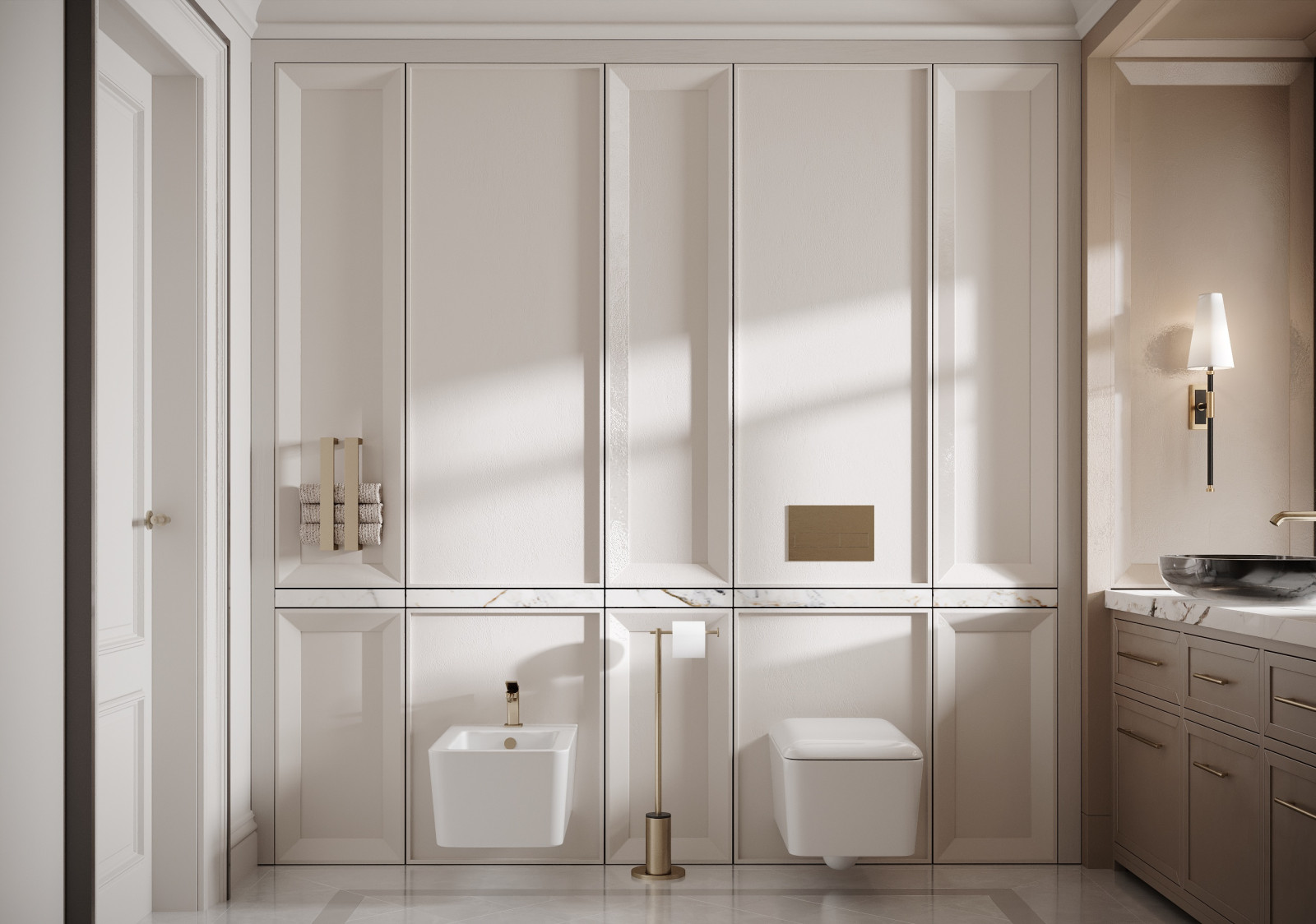 Гостевой санузел в стиле современная классика