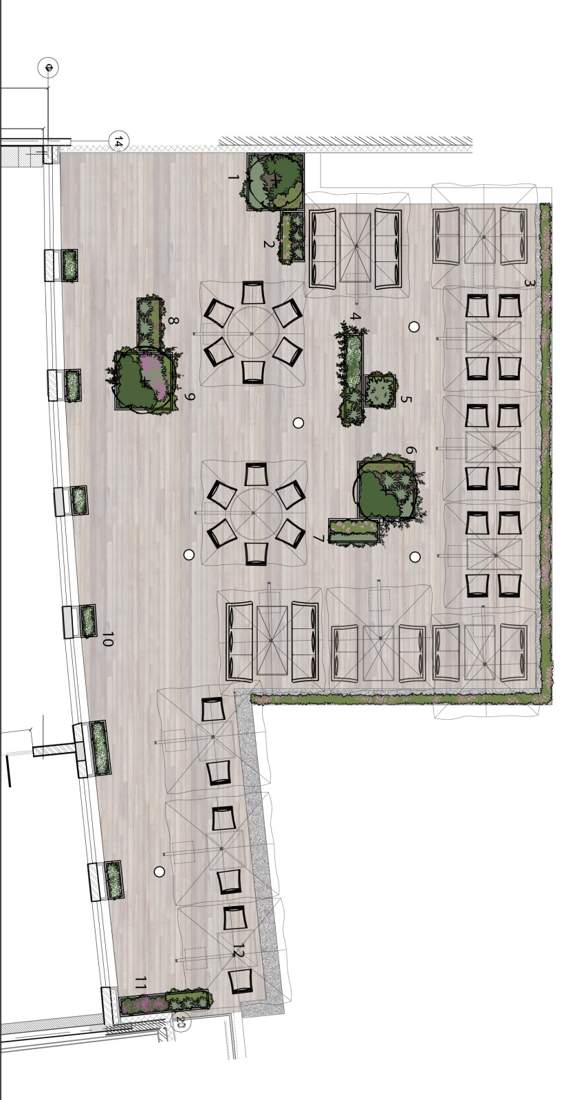 Проект террасы лоби-бара. ЖК Привелегия.