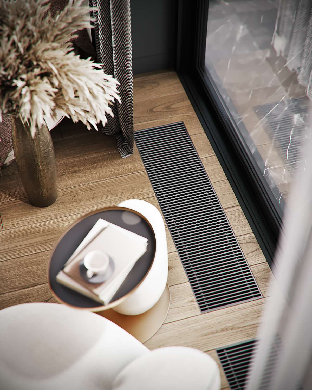 Внутрипольные конвекторы Heatmann в интерьере.