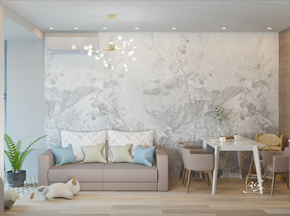 Двухкомнатная квартира-студия 45 кв.м в ЖК "SCANDIS" в современном стиле