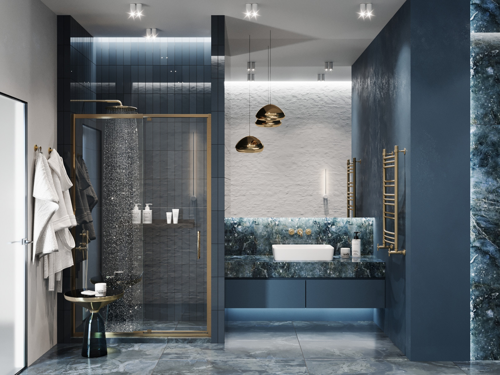 Дизайн-проект дома в голубых тонах