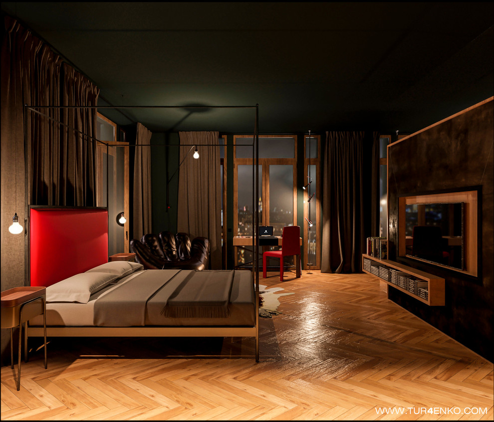 Брутальная квартира для холостяка 119 м2 в ЖК "Клубный дом на Сретенке"