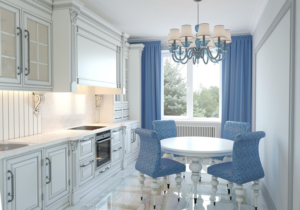 Неоклассический интерьер трехкомнатной квартиры для ЖК Покровский