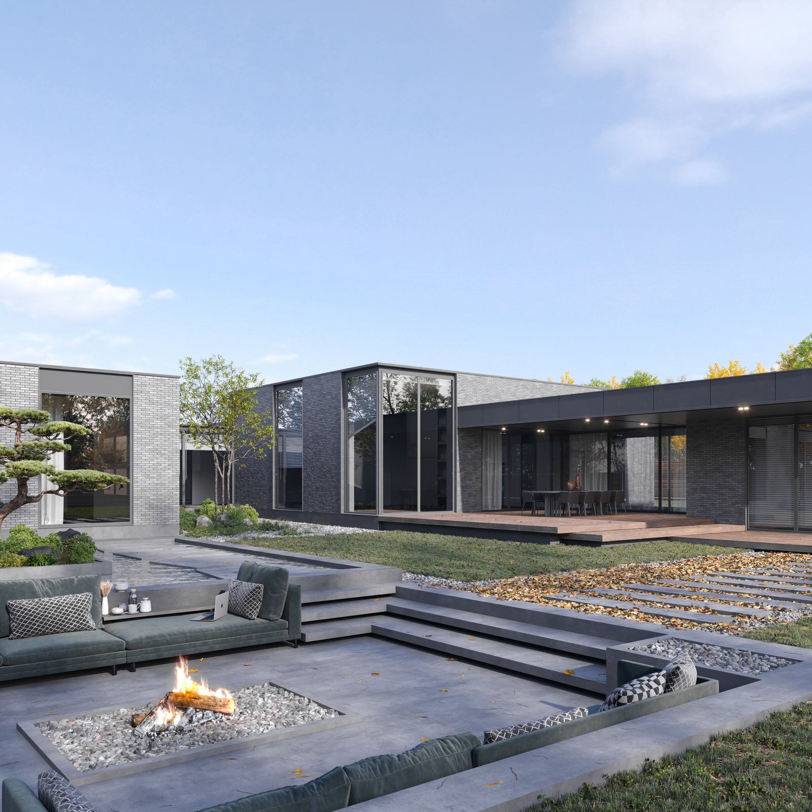 Обложка проекта: Одноэтажный дом в стиле минимализм 650 м.кв.