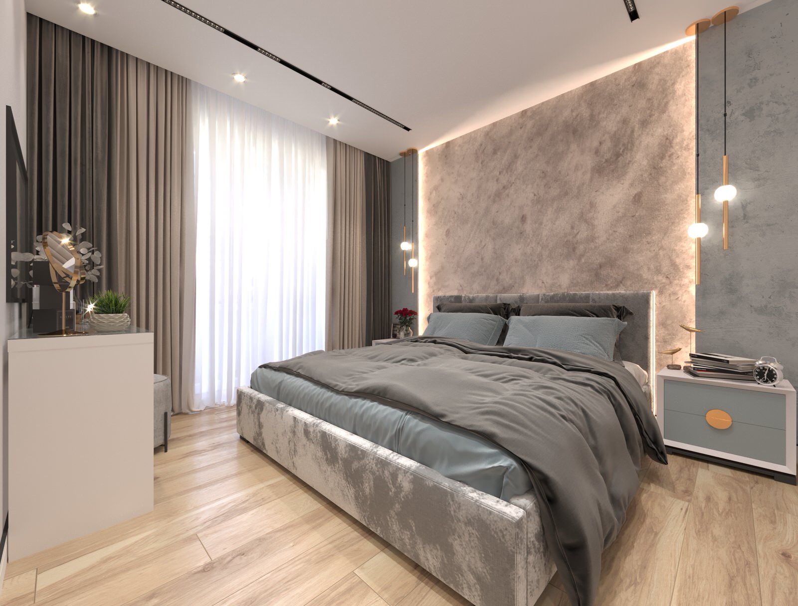 Дизайн-проект интерьера двухкомнатной квартиры в стиле Контемпорари.