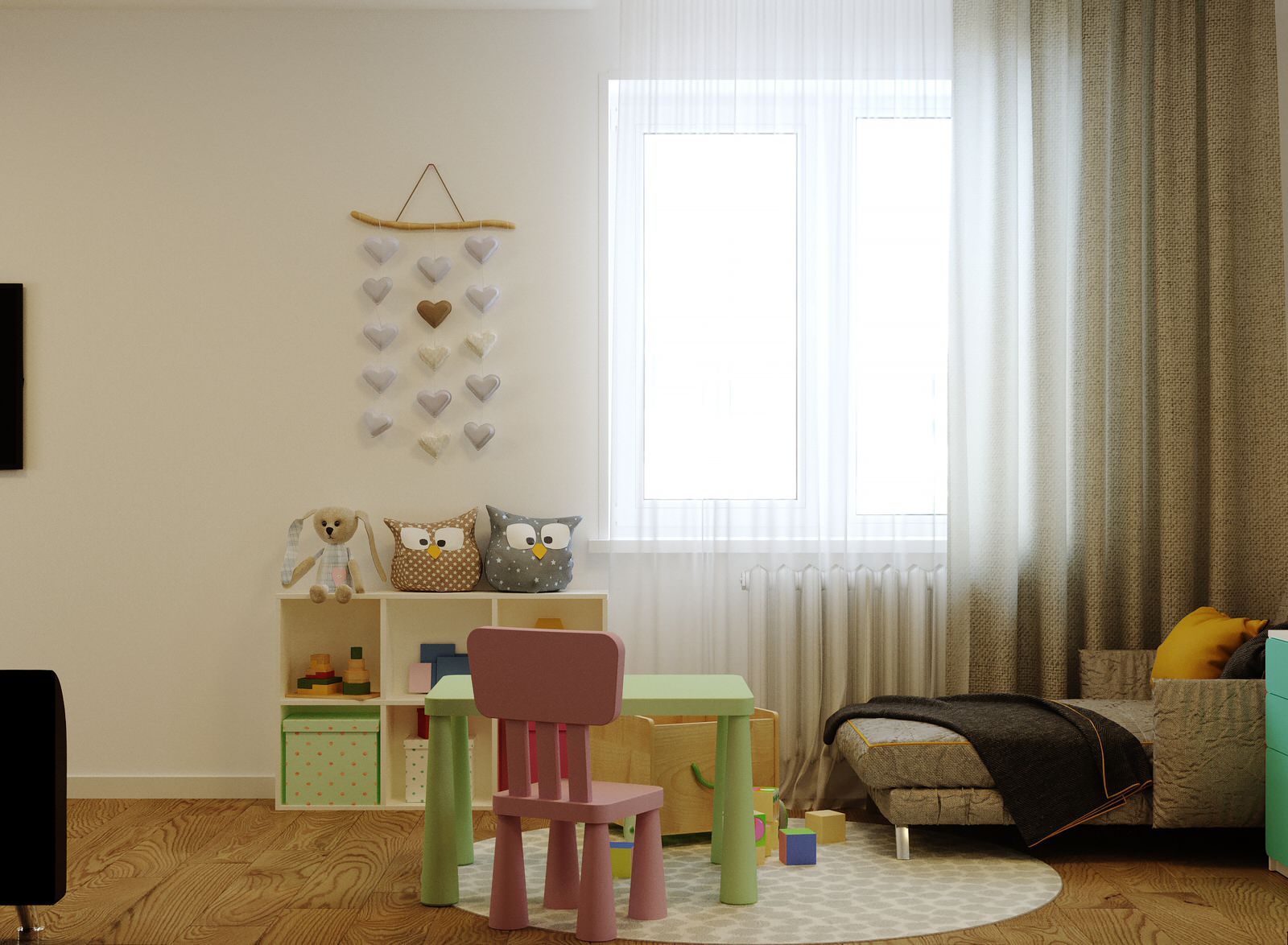 визуализация жилой комнаты