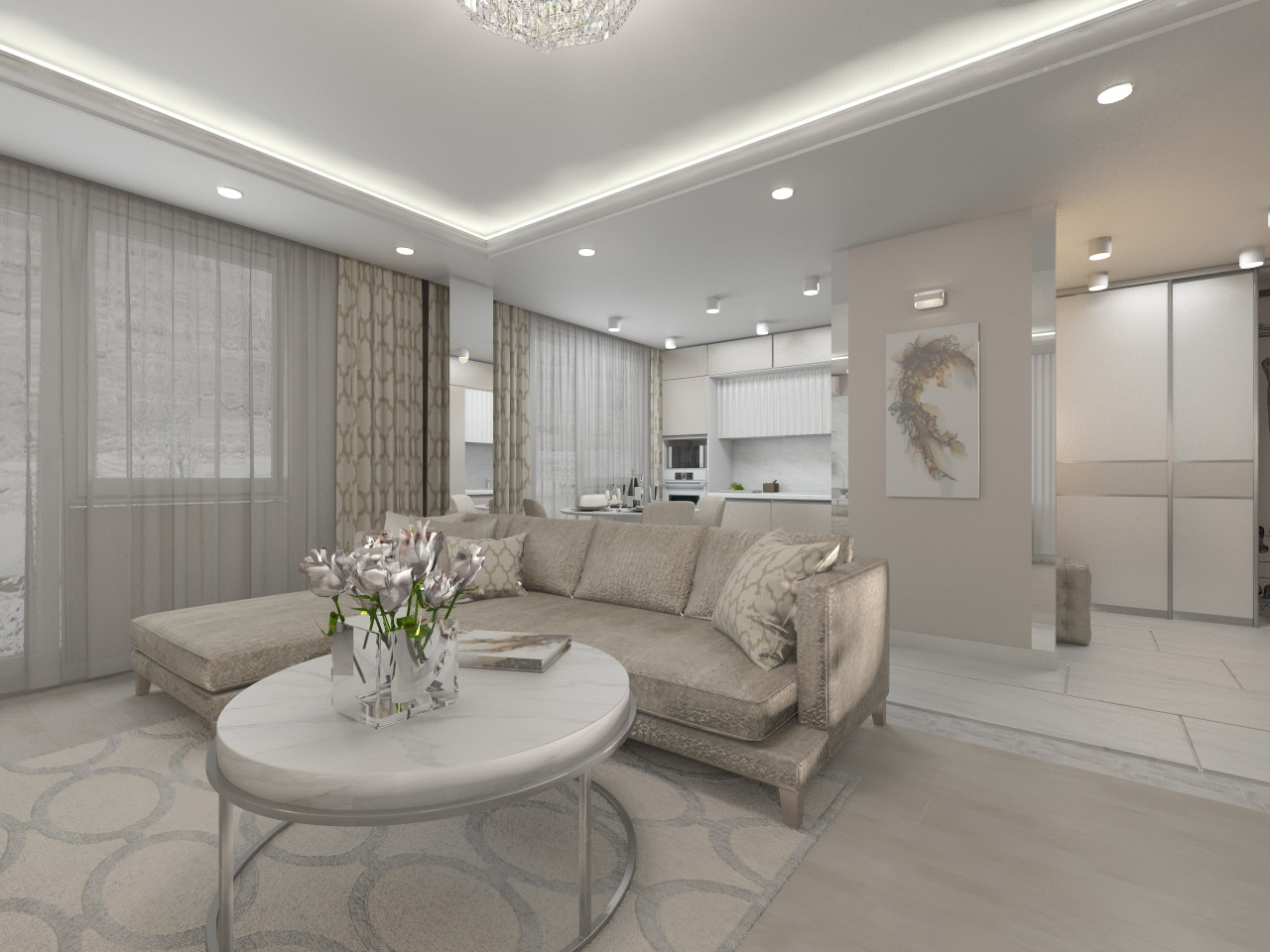 Обложка проекта: Современный интерьер в светлых тонах