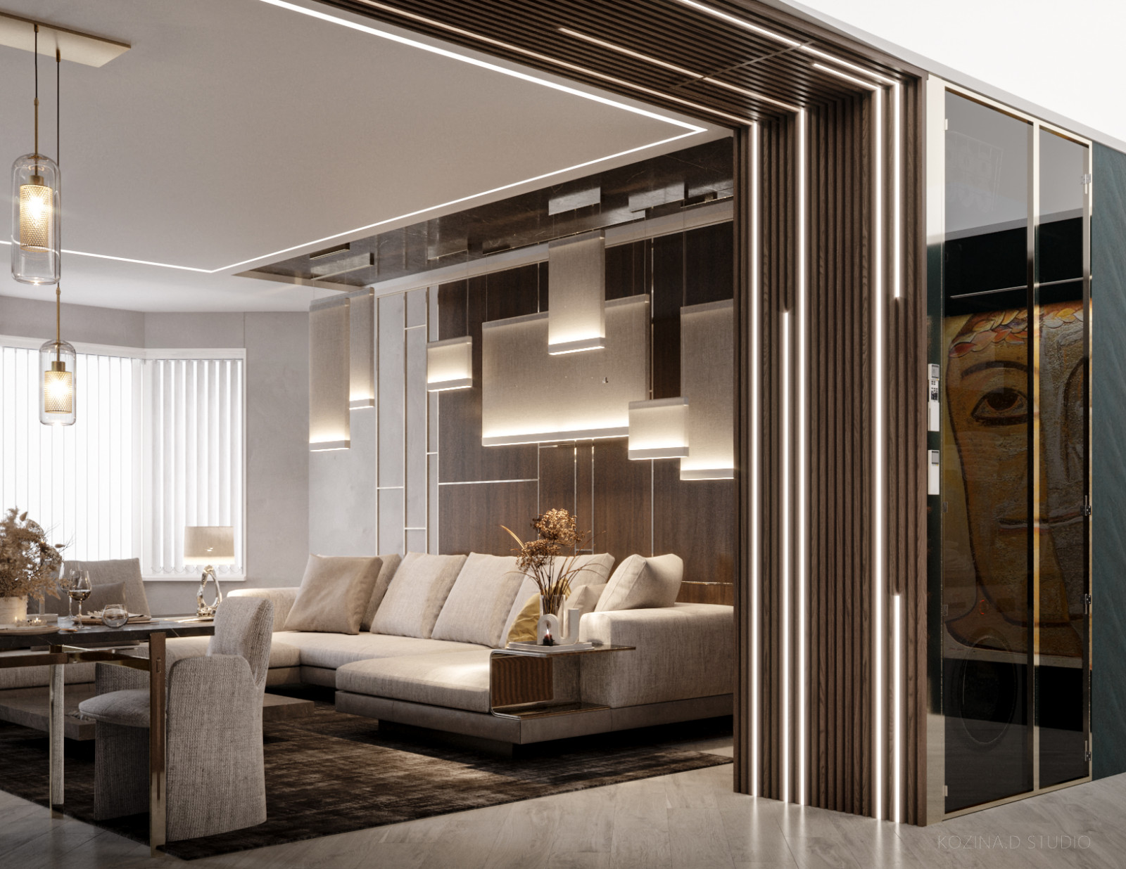 Кухня гостиная из проекта в Санкт-Петербурге