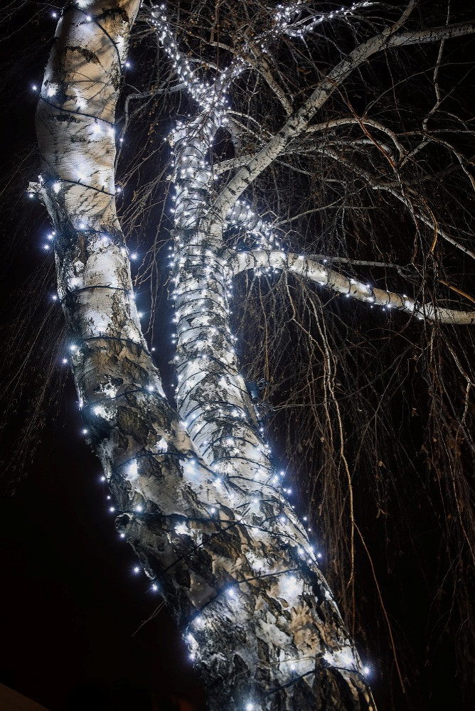 Новогоднее украшение сада и коттеджа