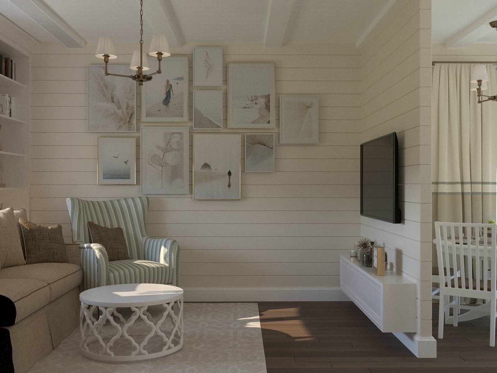 Кухня-гостиная в загородном доме