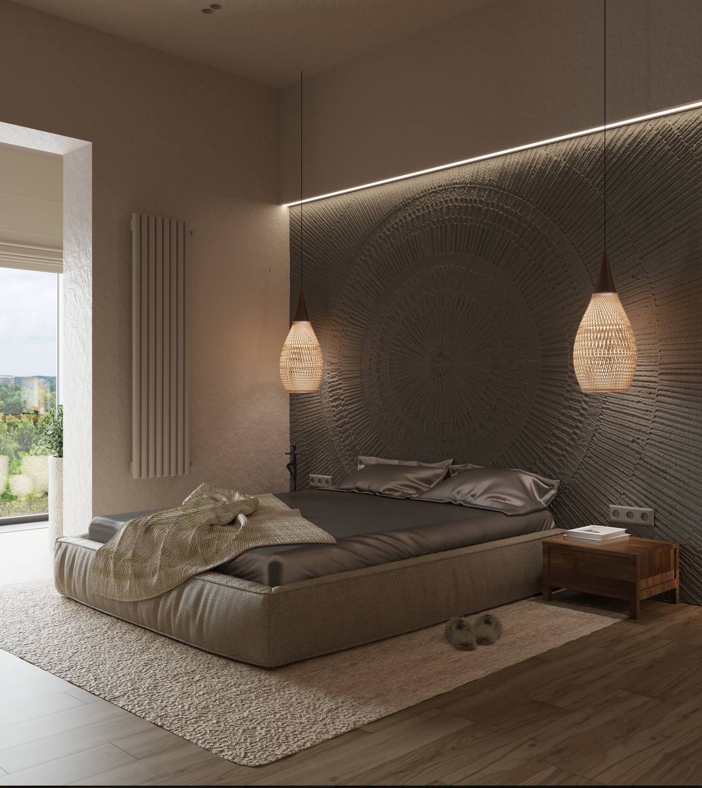 Проект квартиры в Москве, стиль ваби-саби