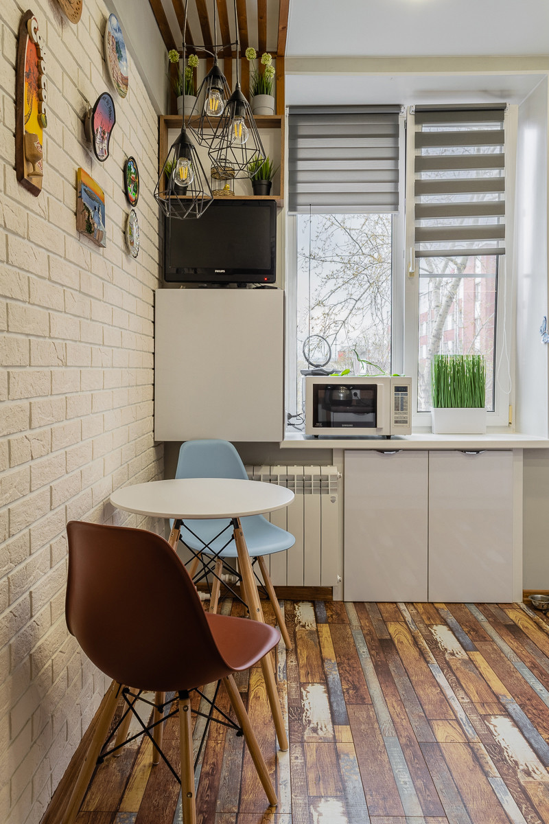 Кухня в современном стиле с элементами лофта