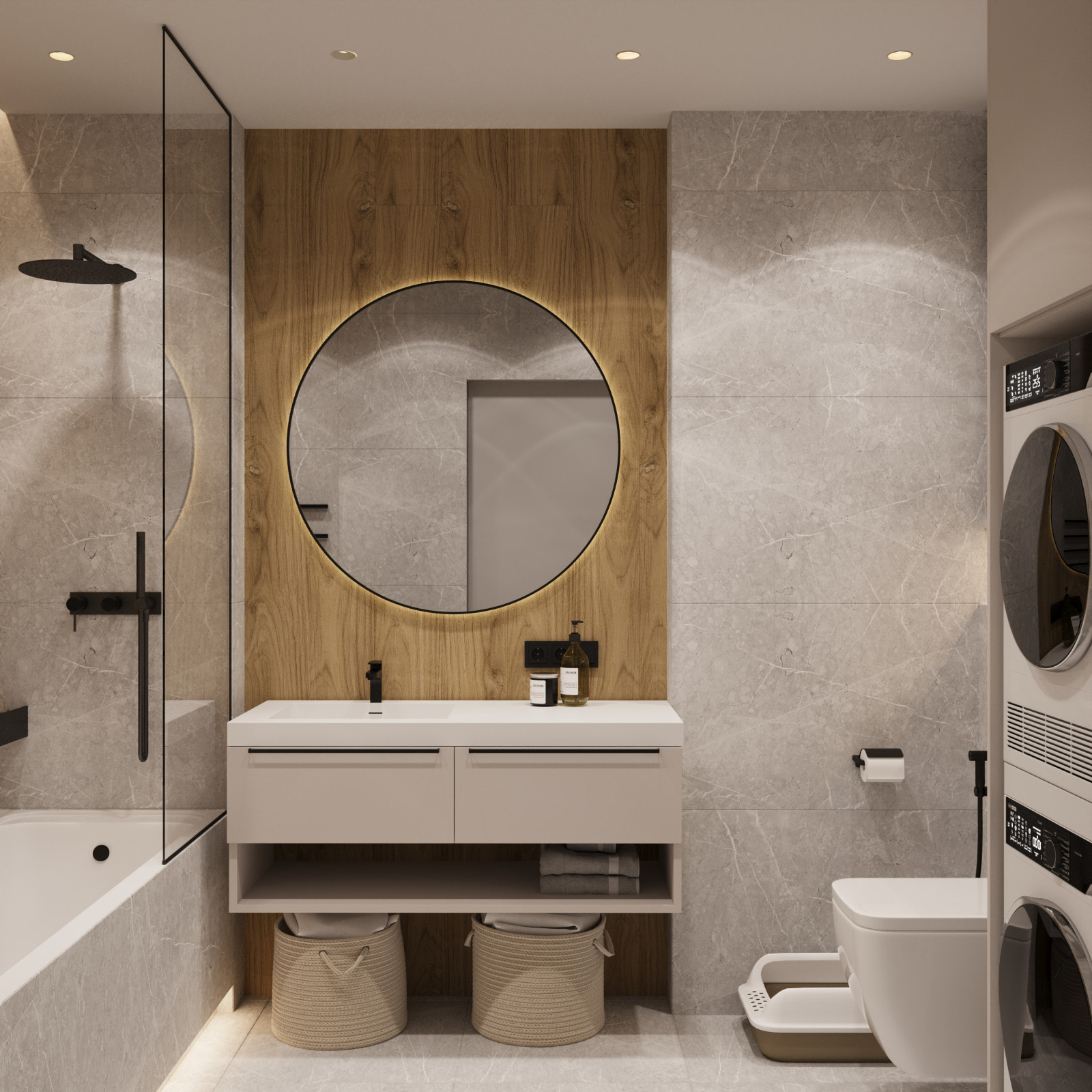 Дизайн интерьера санузла в квартире  ЖК "Брусника"