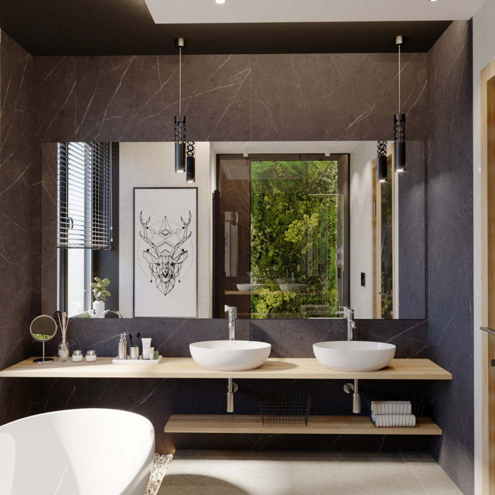 Обложка проекта: Дизайн интерьера ванной комнаты в скандинавском стиле с элементами eco