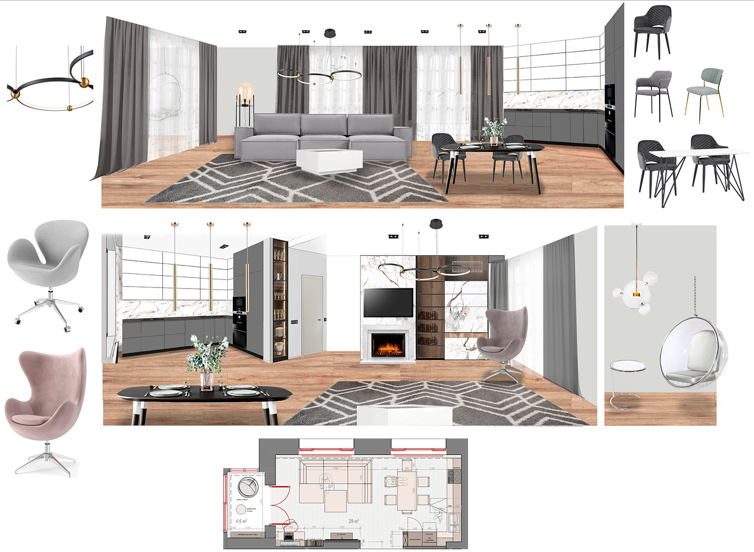 Трехкомнатная квартира в Москве