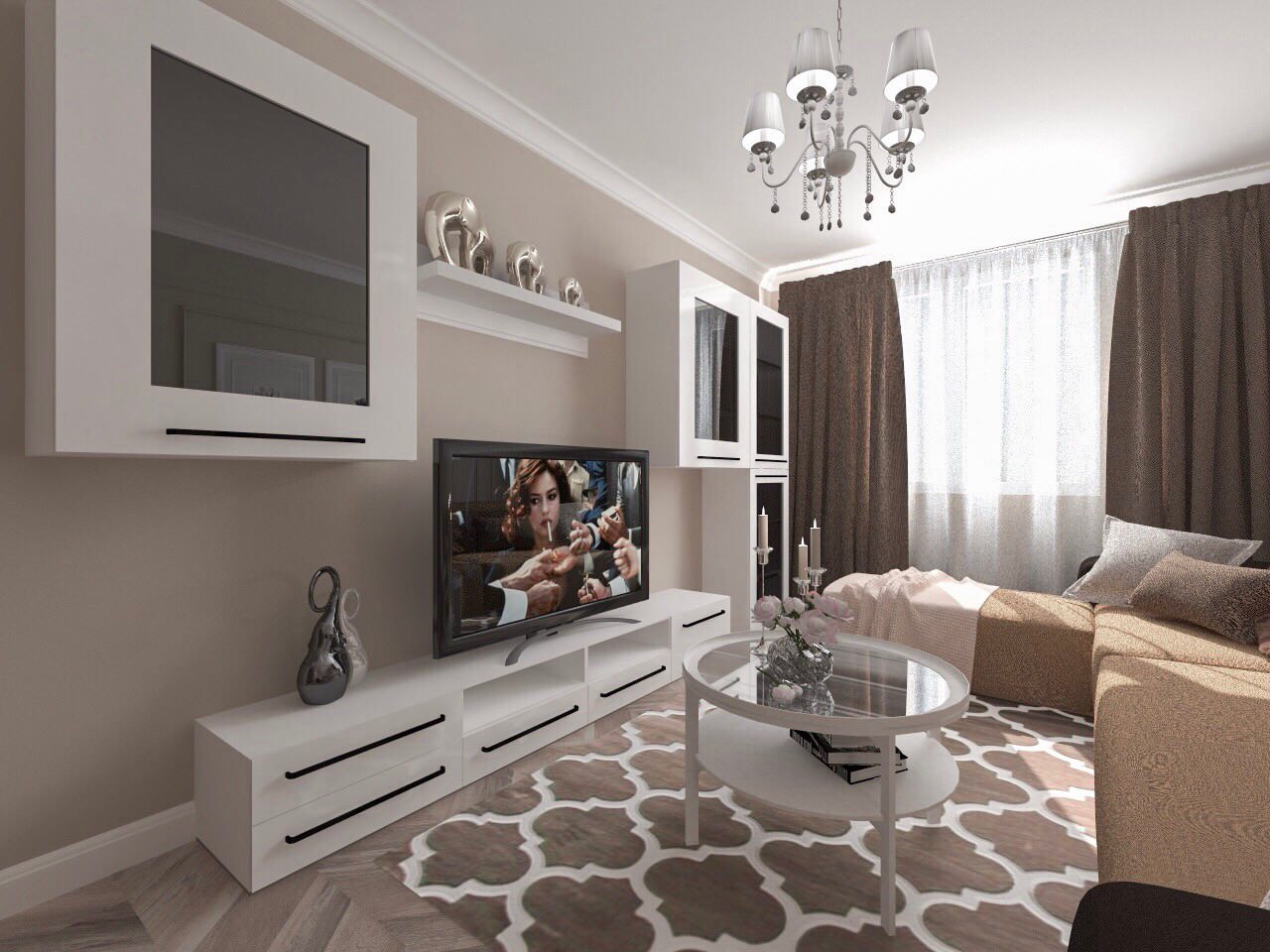 Дизайн интерьера двухкомнатной квартира в новостройке.