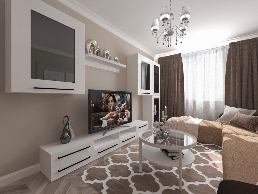 Дизайн интерьера двухкомнатной квартира в новостройке.