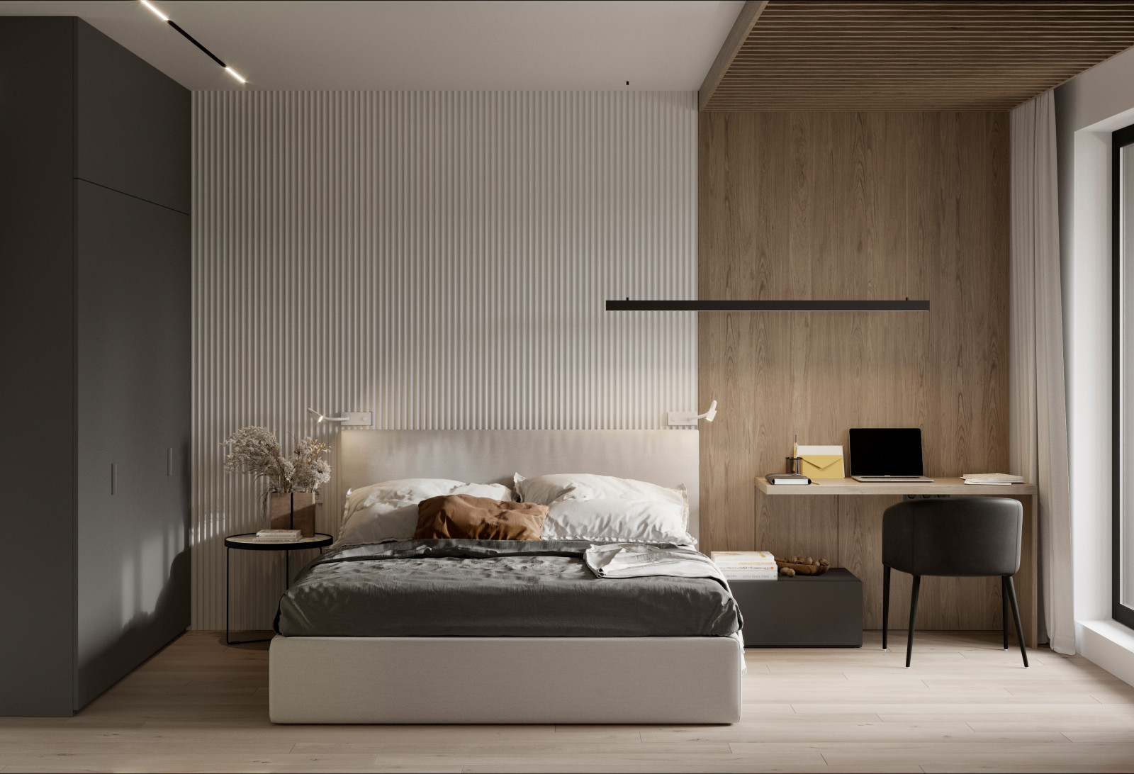 Apartamento moderno con cocina pequeña