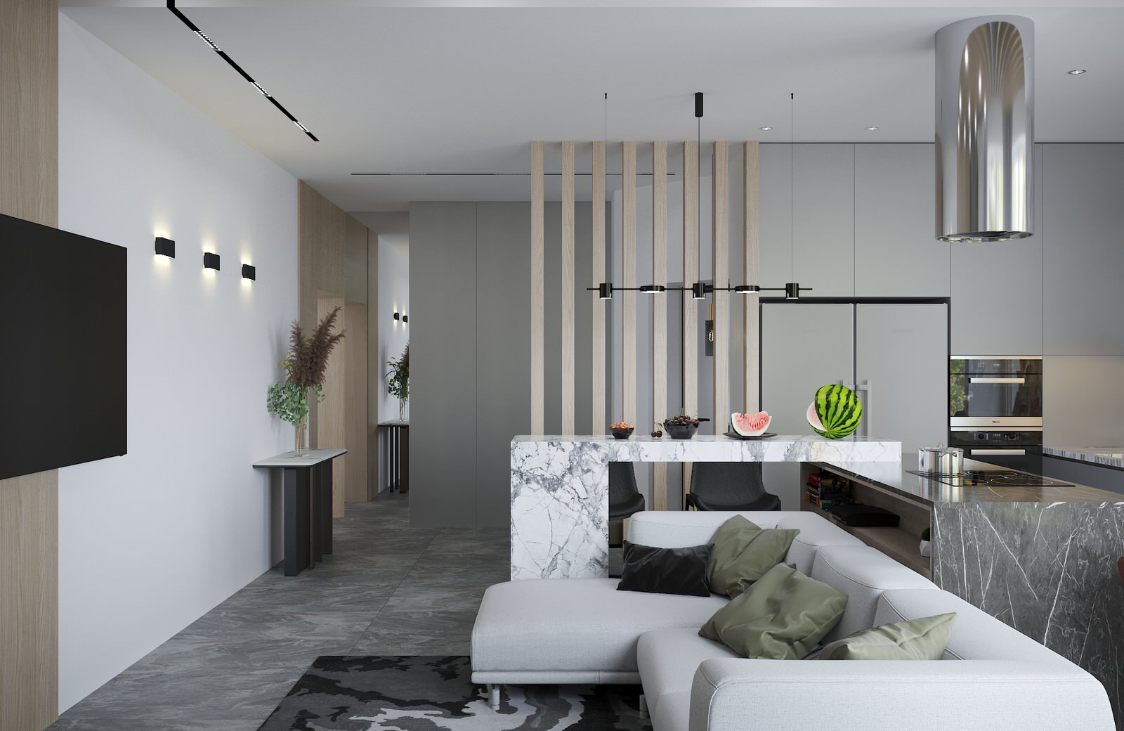 Коттедж кухня-гостиная