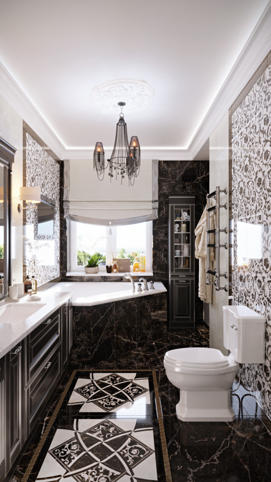 Обложка проекта: Черно-белая ванная