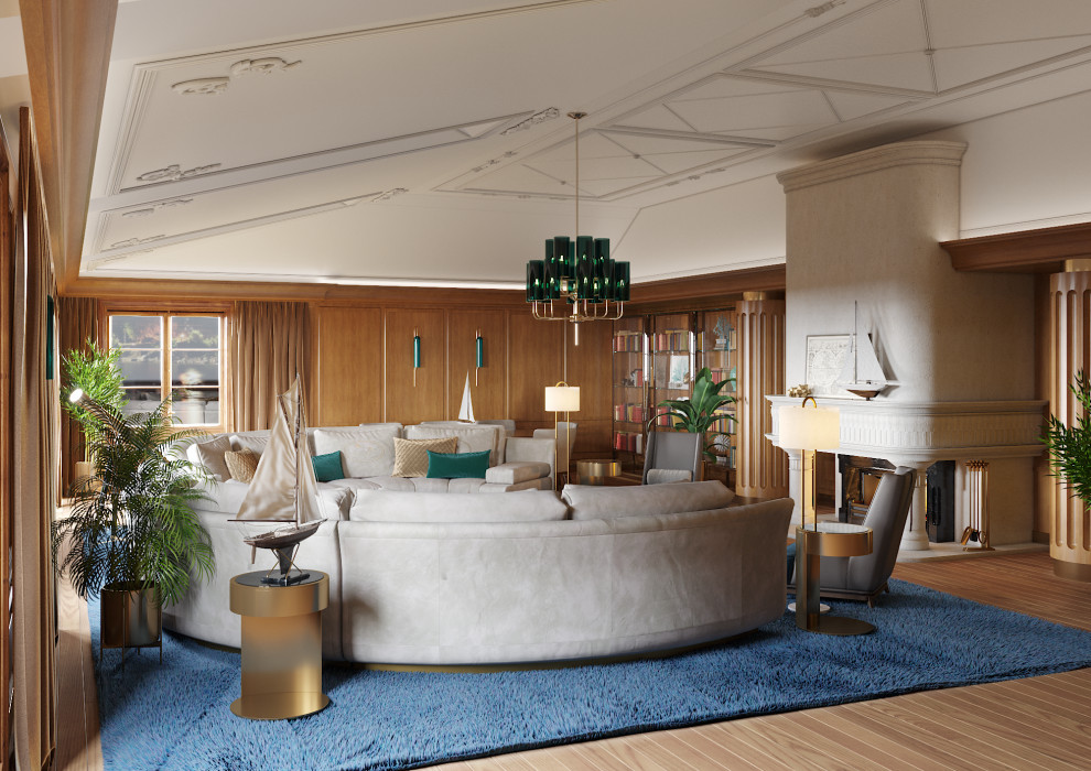 Гостиная вокруг камина