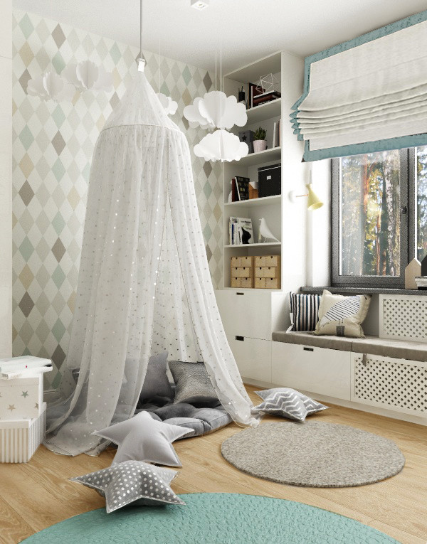 Детская сканди для девочки 12 кв м