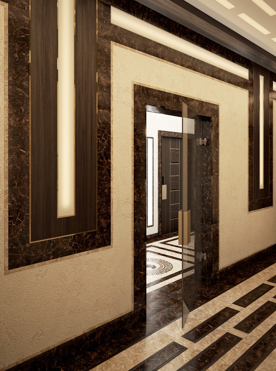 Дизайн лифтового холла в ЖК ZvonarskyDeluxe