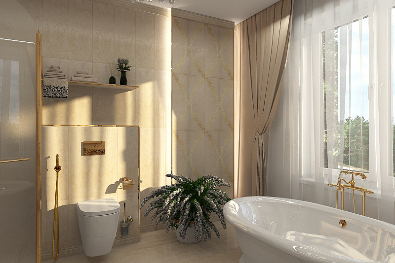 Обложка проекта: Санузел в классическом стиле