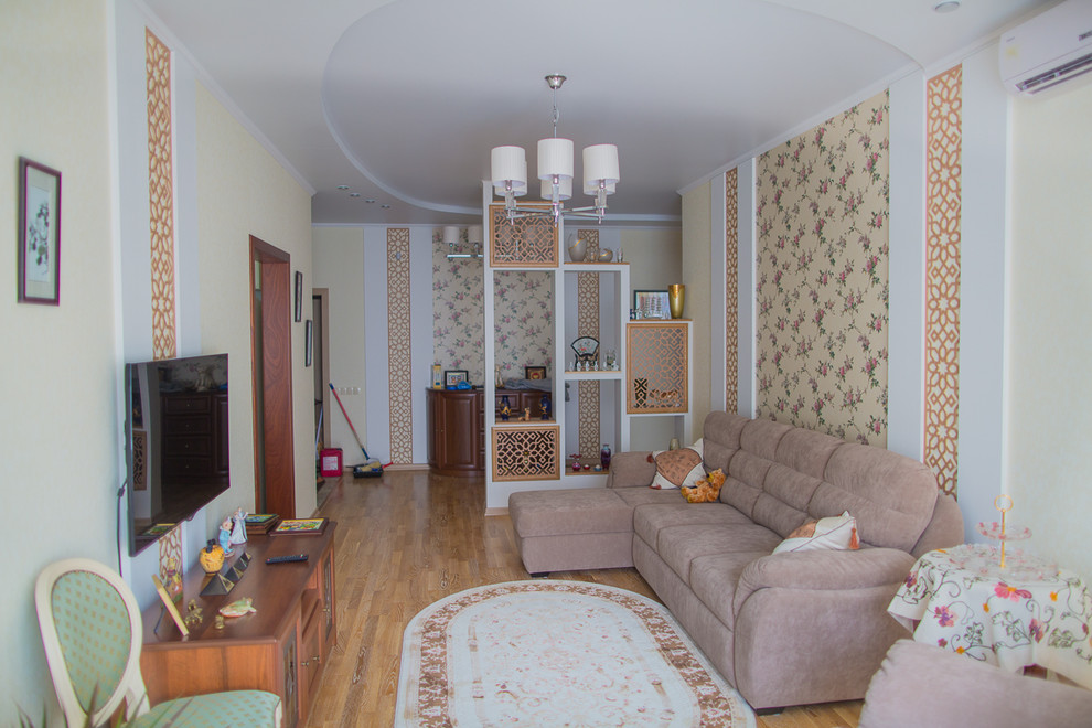 Гостиная в новостройке на Набережной Леонова