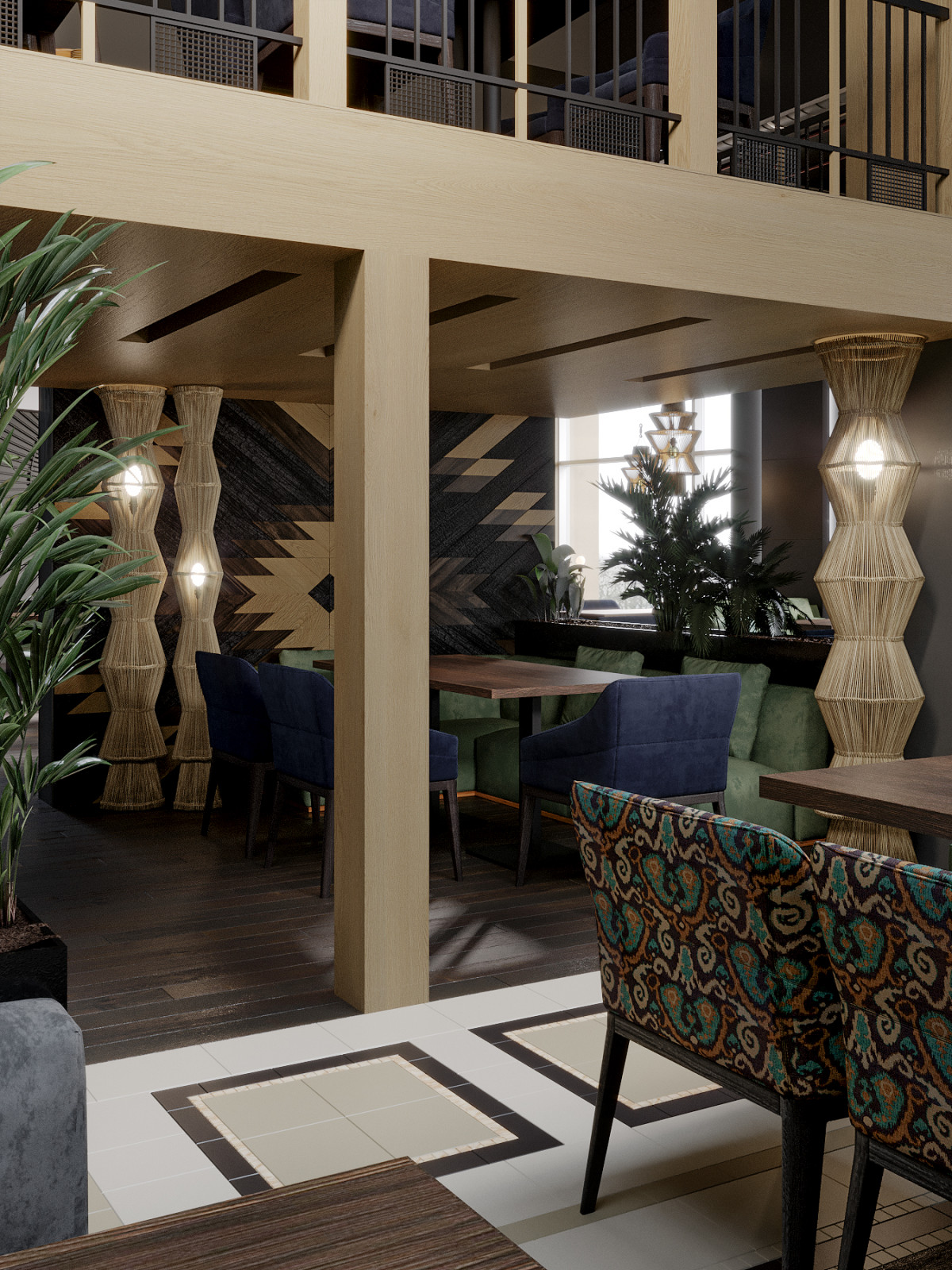 Вид на панно из обожженной древесины