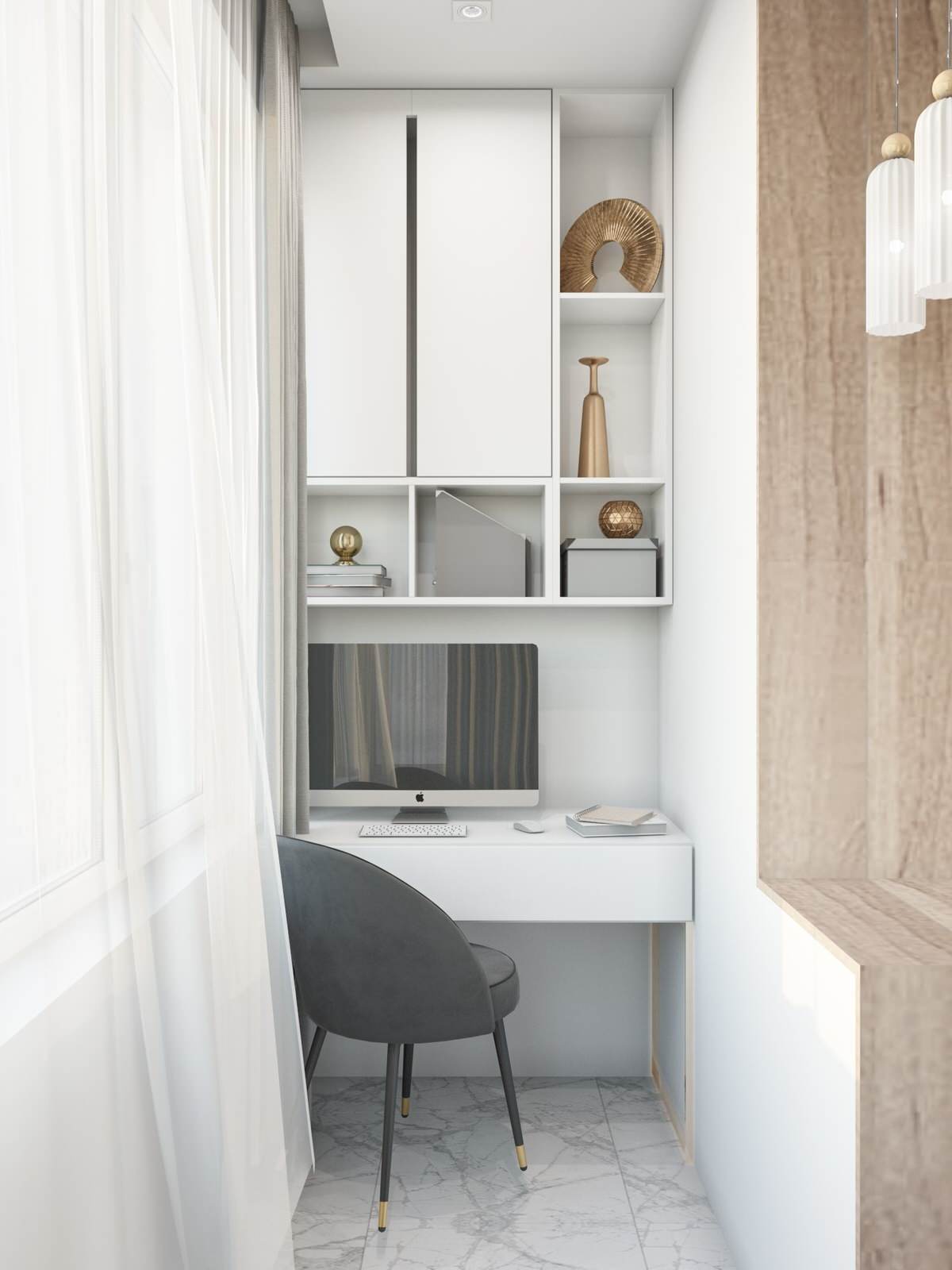 современная двушка в светлых тонах