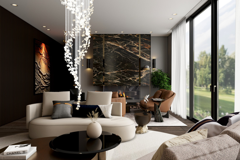 Гостиная загородного дома в Итальянском проектировании