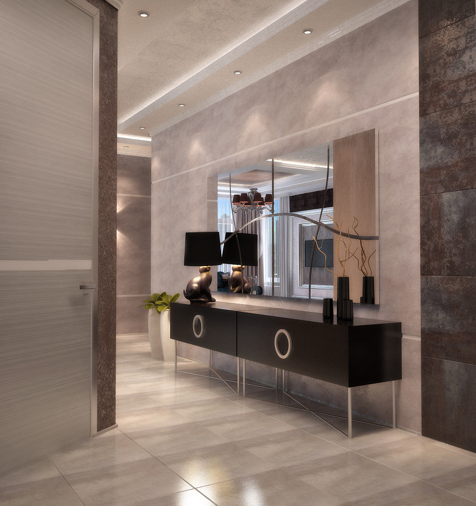 Corridor interior design in minimalist style
