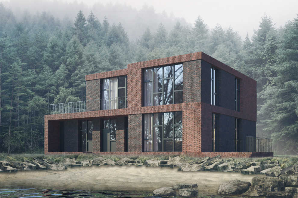 Концепция загородного дома, пример начальной-вариативной стадии проектирования.