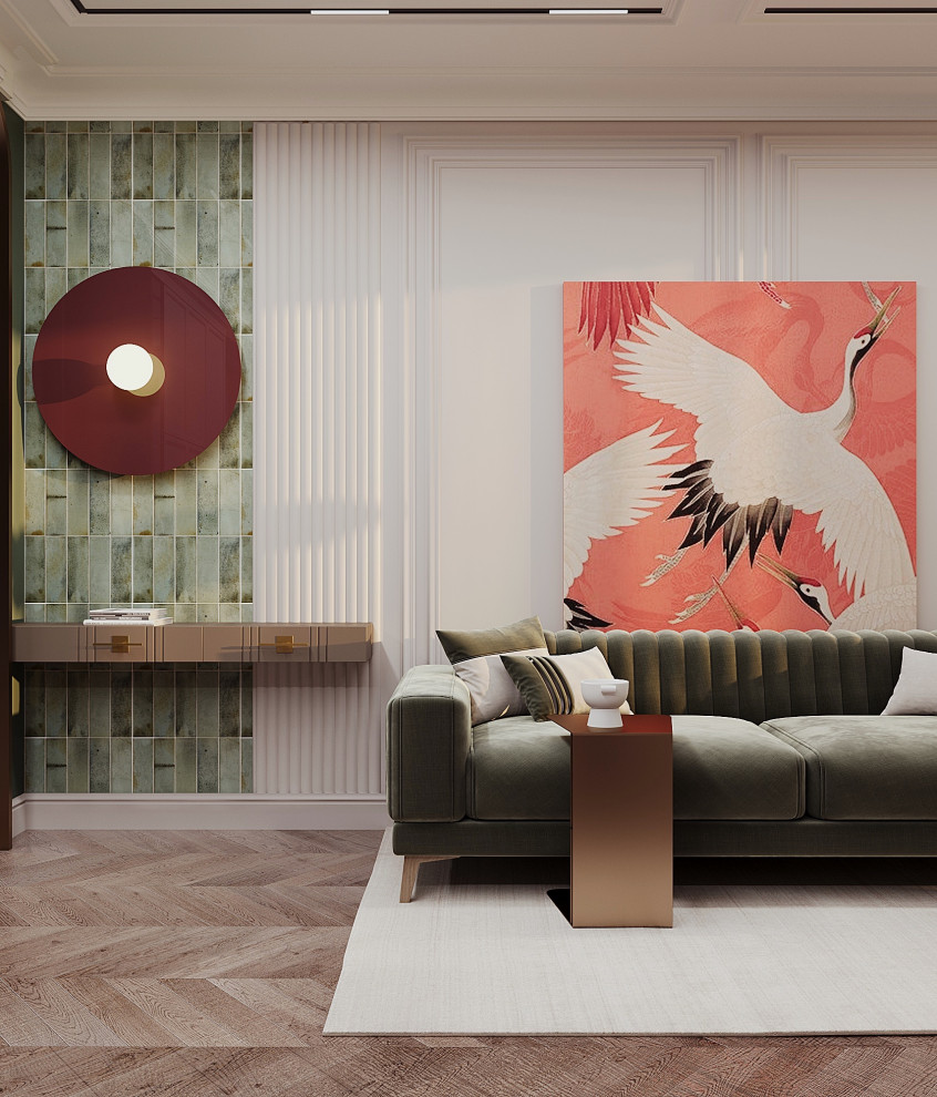 Яркие акценты.Квартира для большой семьи