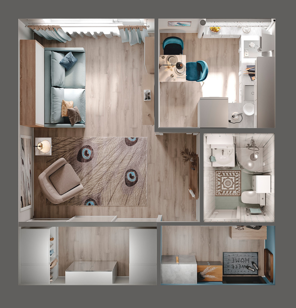 Обложка проекта: Крошка-квартира 30м