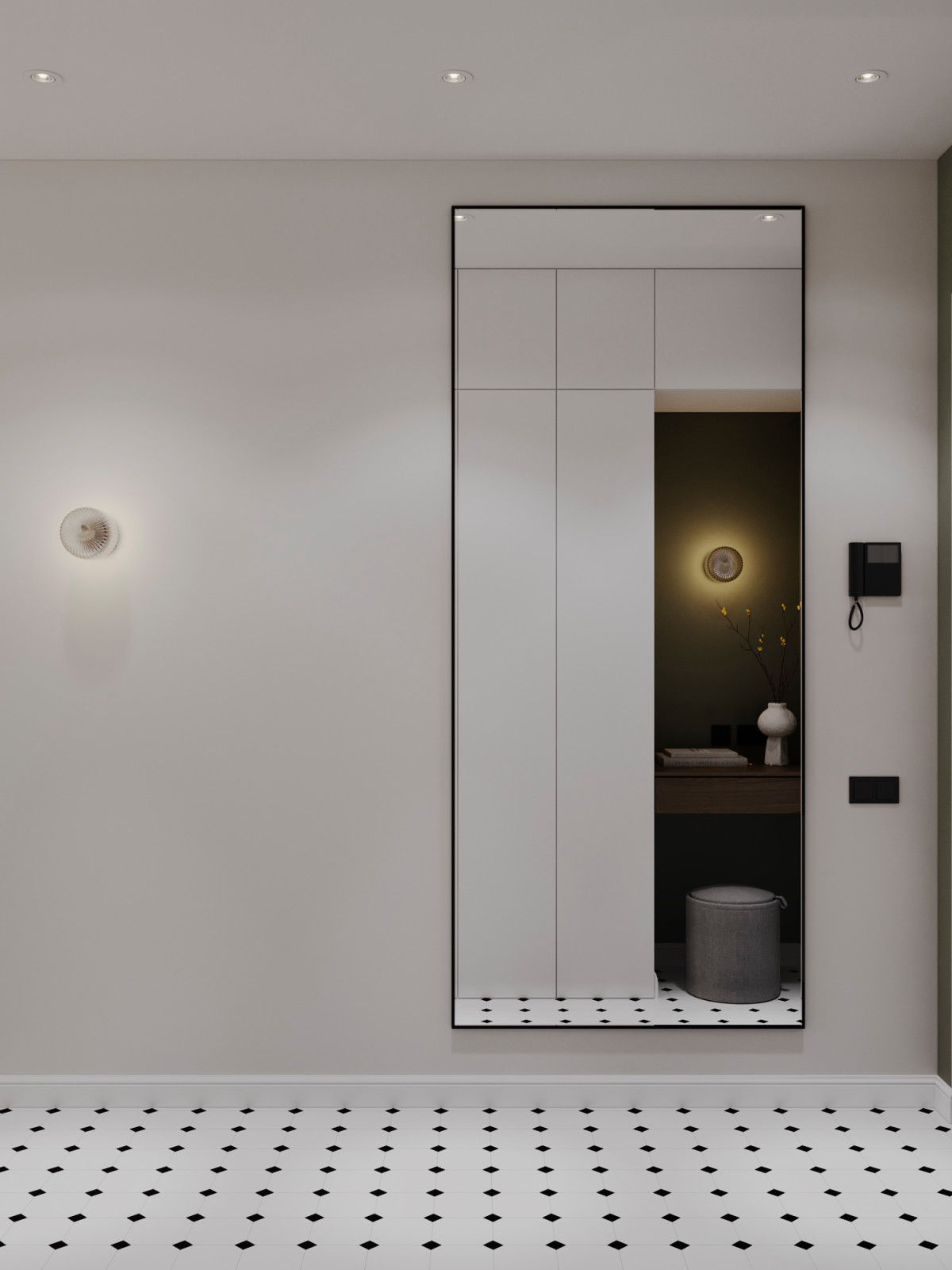 Светлый интерьер с цветовыми акцентами в ЖК Level Стрешнево