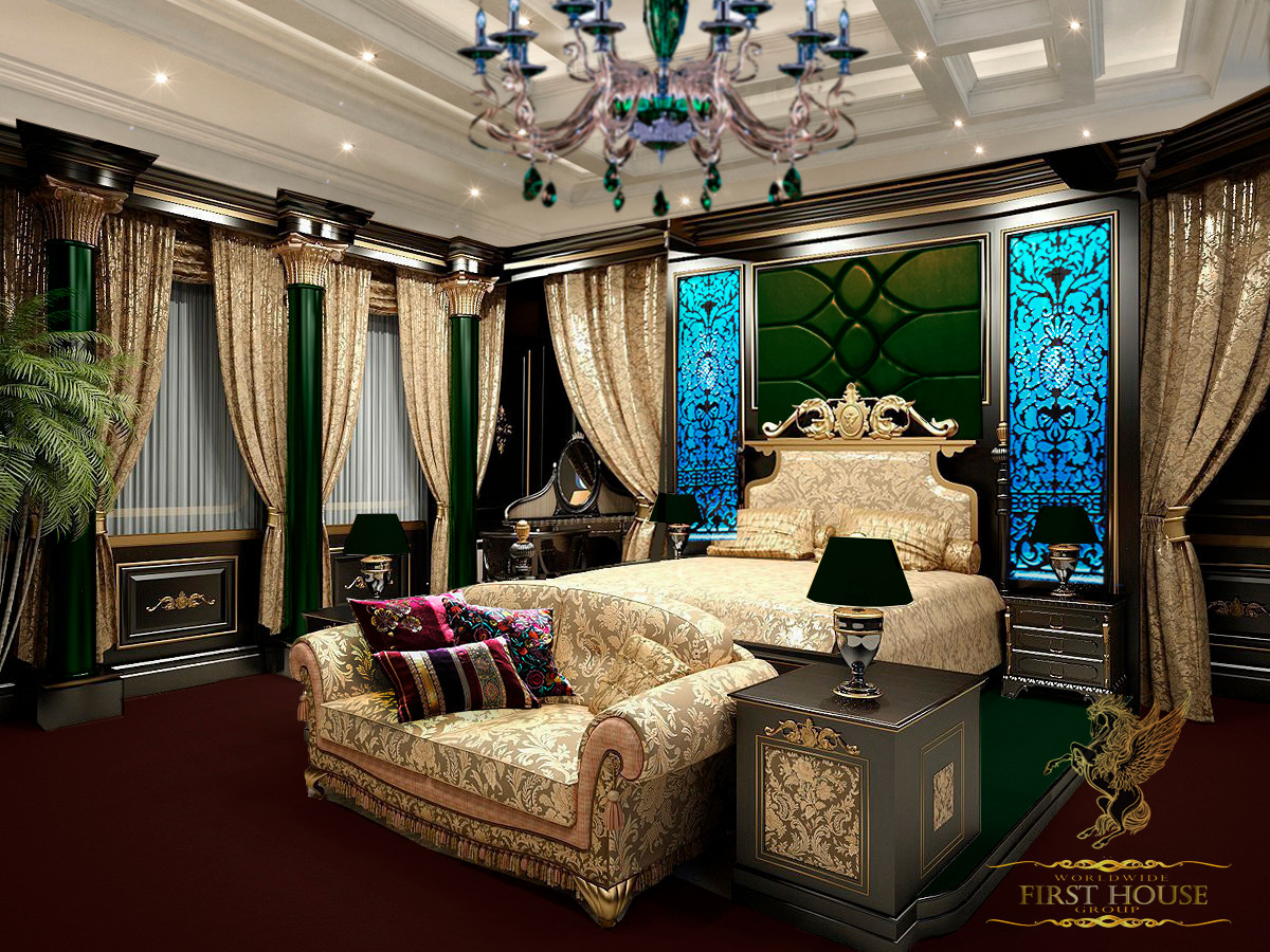 Design of a large luxury villa with a swimming pool in Dubai