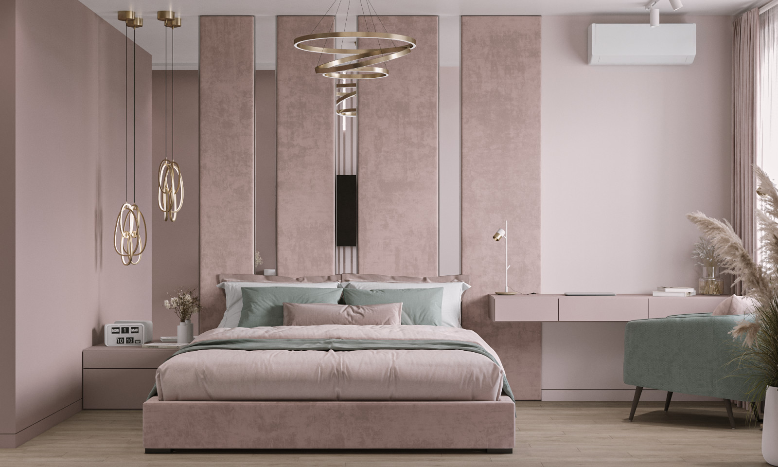 Дизайн интерьера в розовых тонах