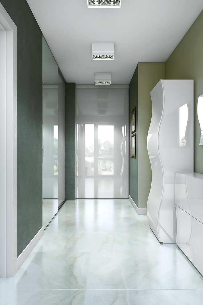 Интерьер загородного дома в серебристых тонах